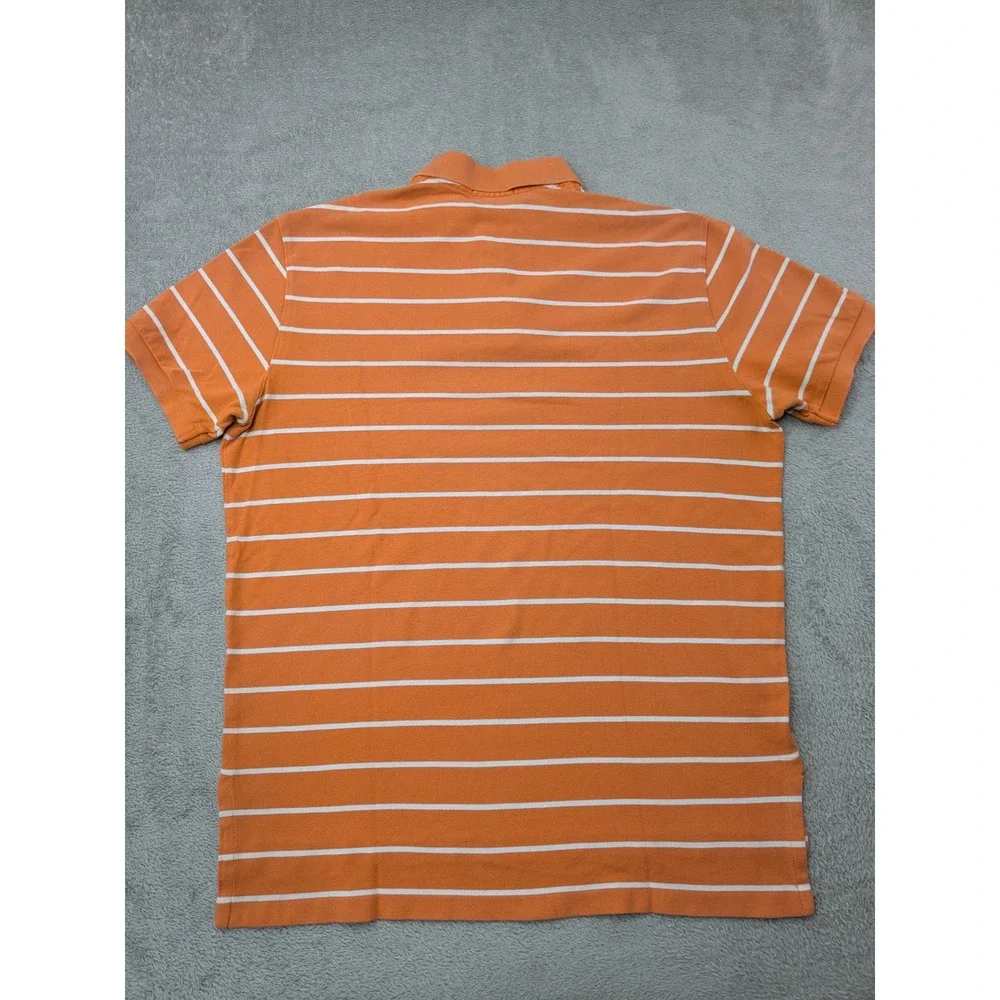 Polo Ralph Lauren Men's Size Large Orange White Stripe Classic Fit Polo Shirt